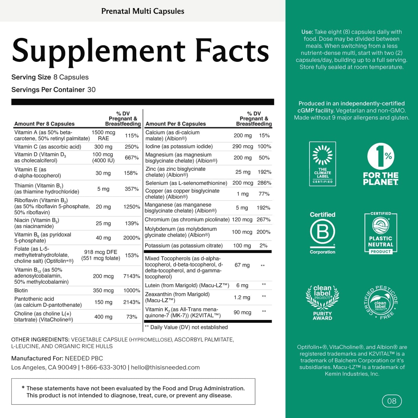 NEEDED Prenatal Multi Capsules